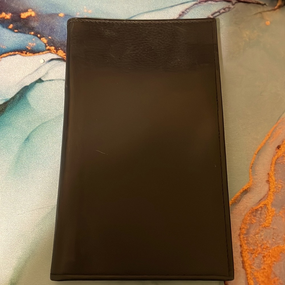Black wallet fold leather